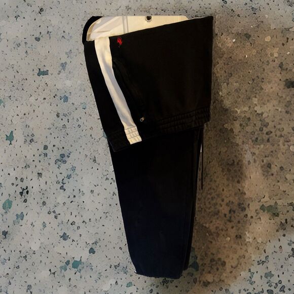 BIG & TALL Polo Ralph Lauren Full Zip Track Suit Mens 2XLT Black W/White Stripes - Picture 9 of 16